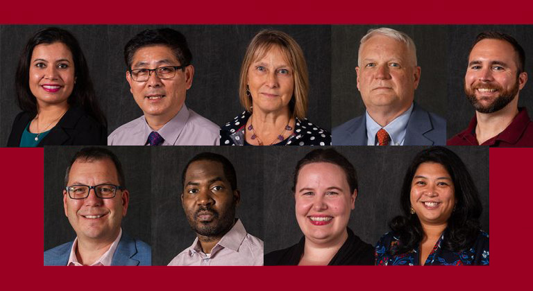 Headshots of the 10 new faculty members for the 2021-2022 academic year