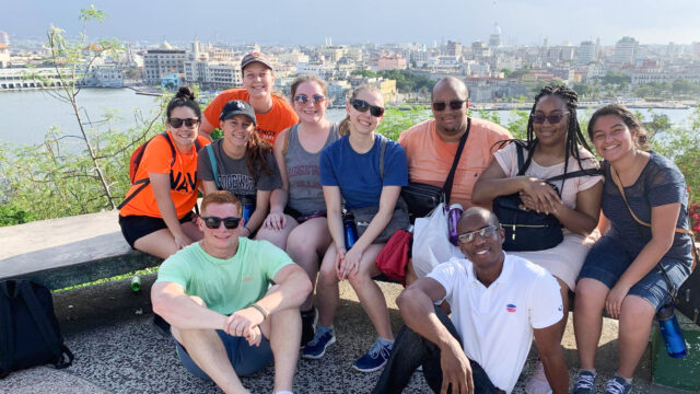 group of students studying abroad