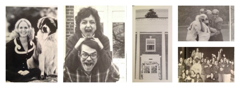 Collage of photos from 1975 of students during their time at B-C