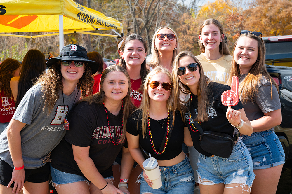 Group of young women at tailgate