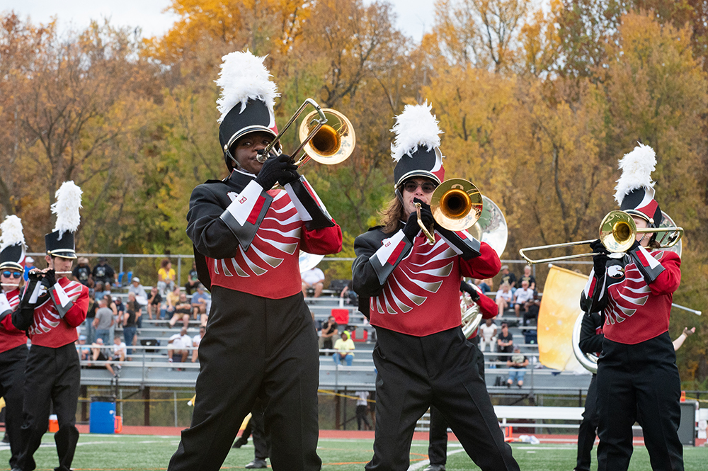 Trumpet players in Screamin' Eagles Marching Band