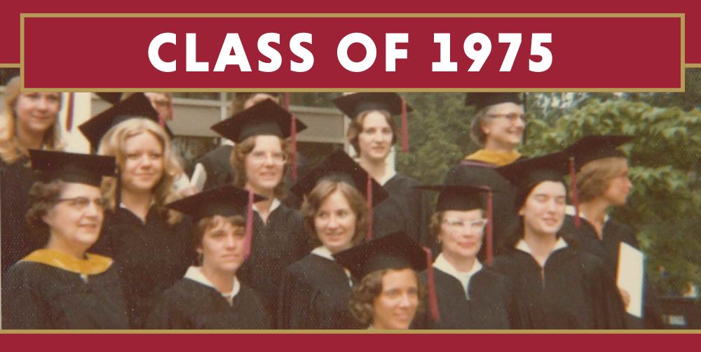 Members of the Class of 1975 at commencement