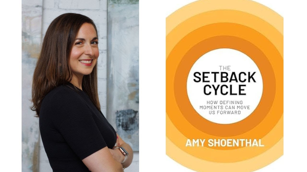 Portrait of Amy Shoenthal. Cover of the book The Setback Cycle.