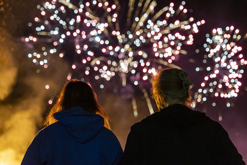 People watching fireworks