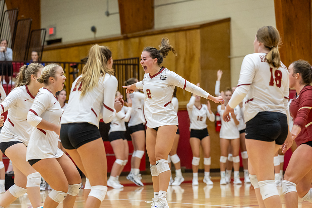 Women's volleyball team getting excited