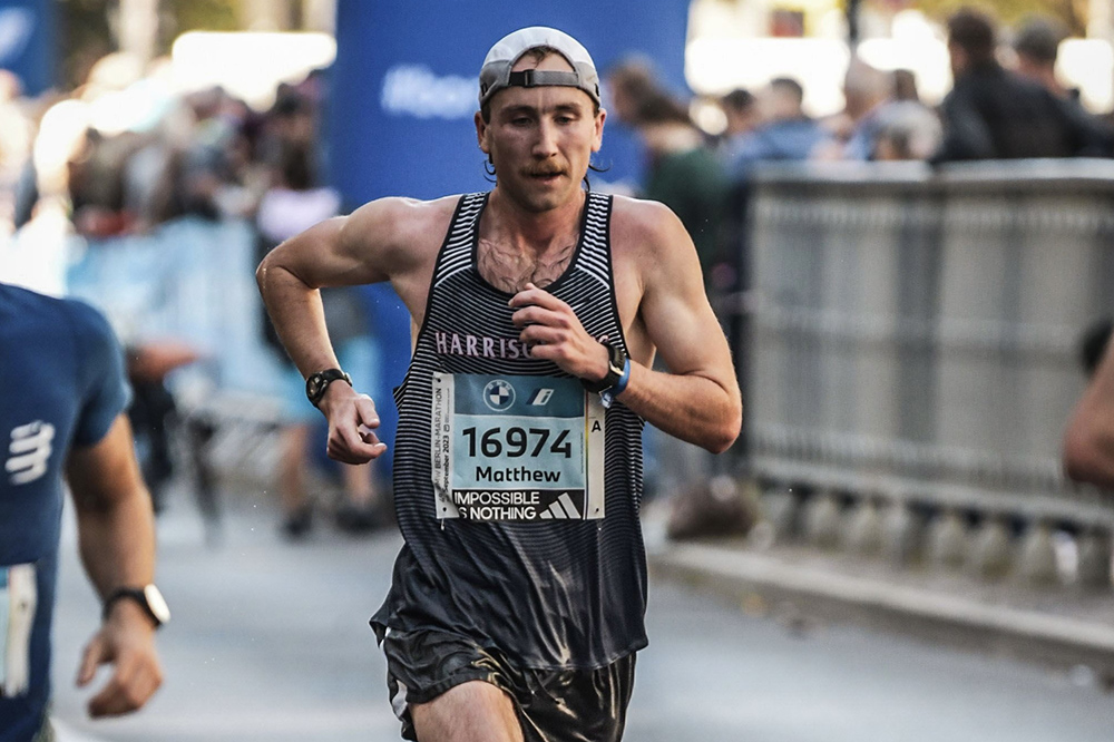 Matthew Denlinger ’17  running in the Berlin half marathon