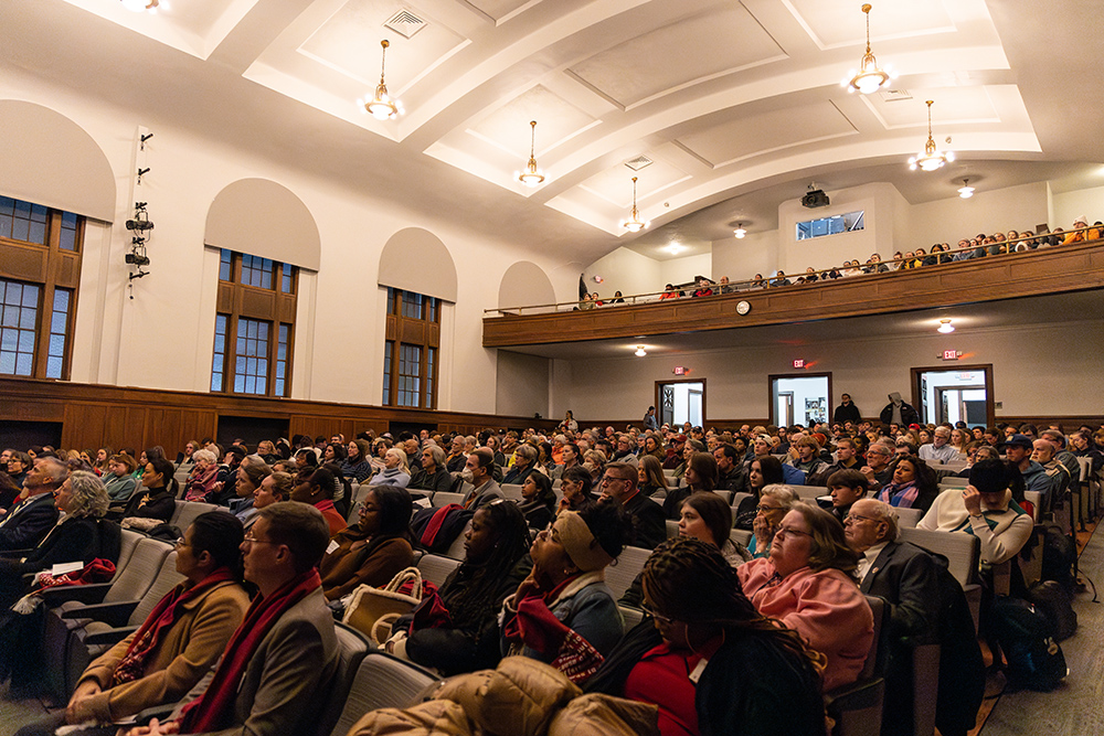 Crowded Cole Hall during Shetterly endowed lecture