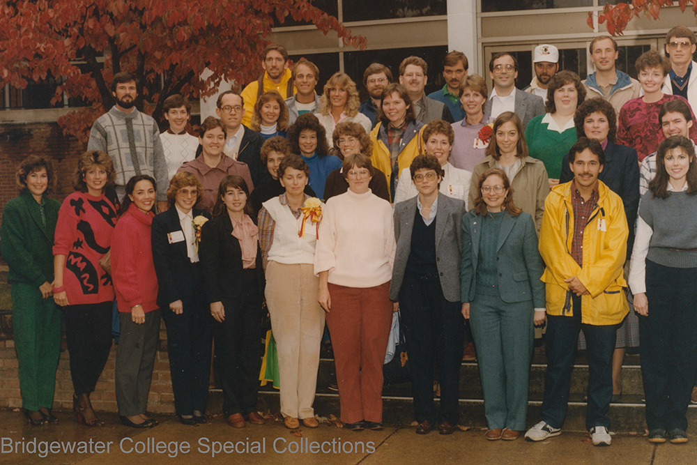 Group portrait of the Class of 1976 at Homecoming in 1986