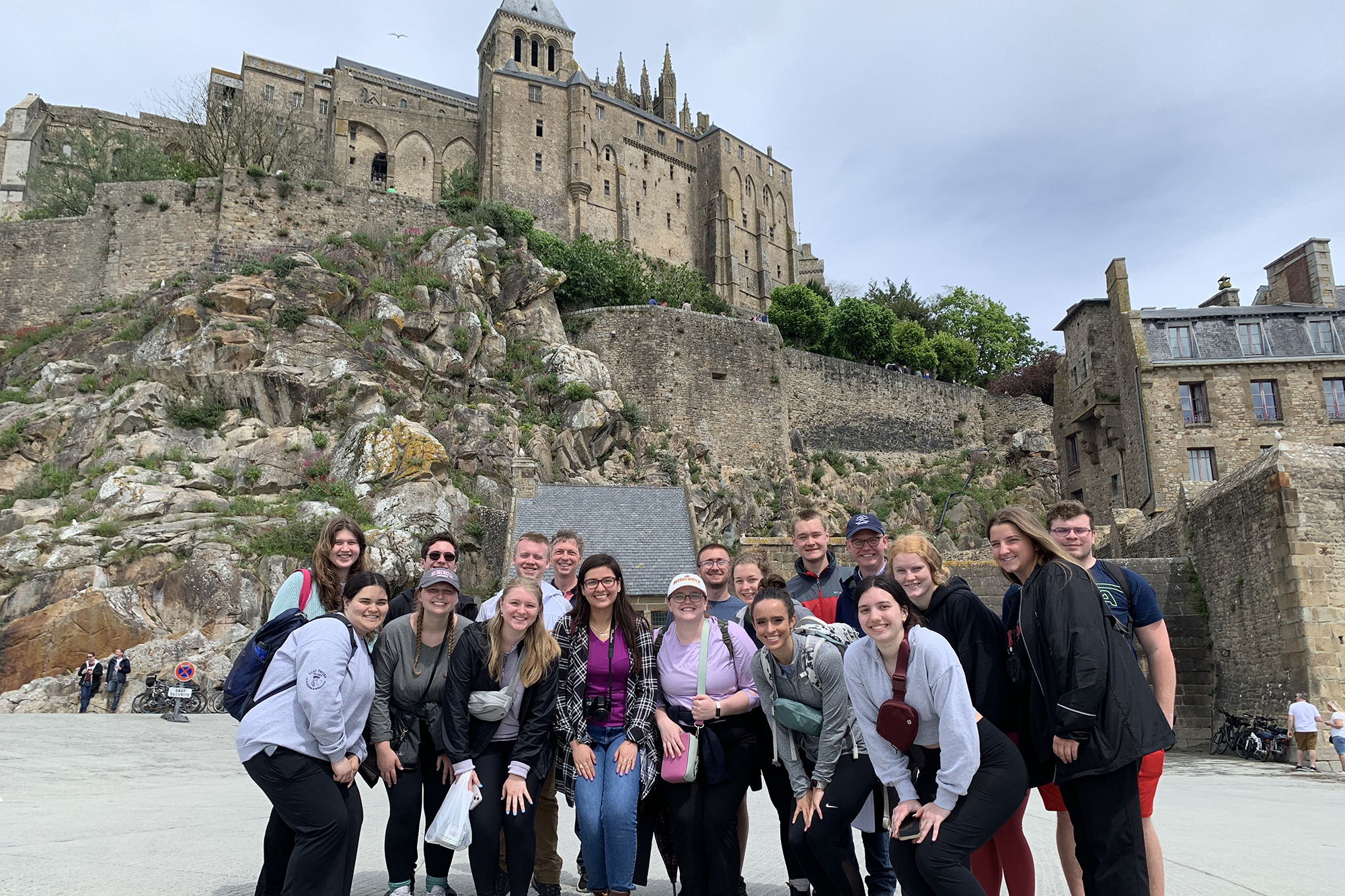 Group of students posing for a picture on a study abroad trip