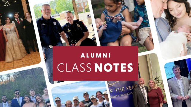 Crimson rectangle with white text 