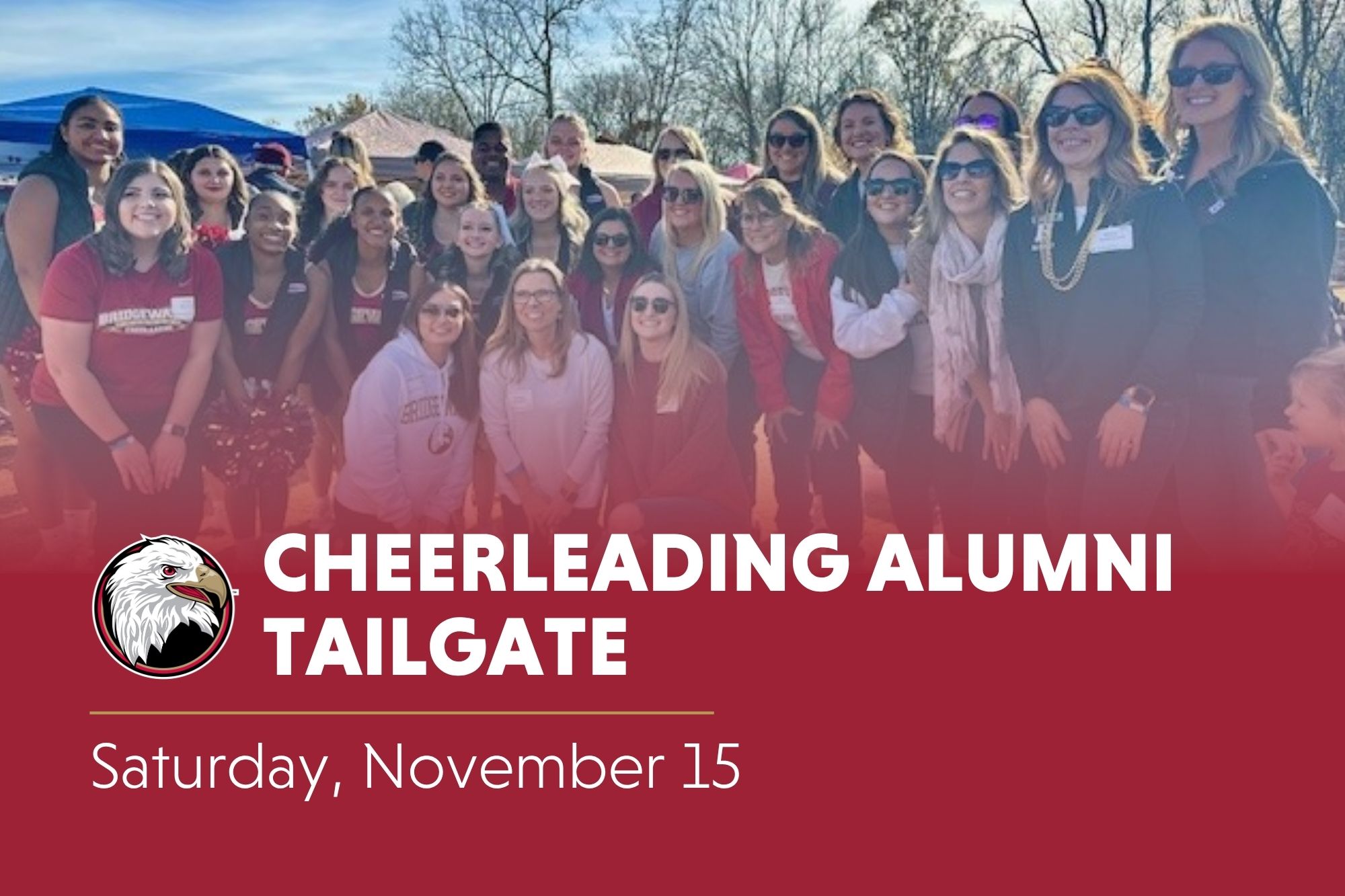 Cheerleading Alumni Tailgate. Saturday, November 15