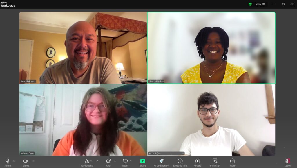 TREB summer research participants work together virtually.