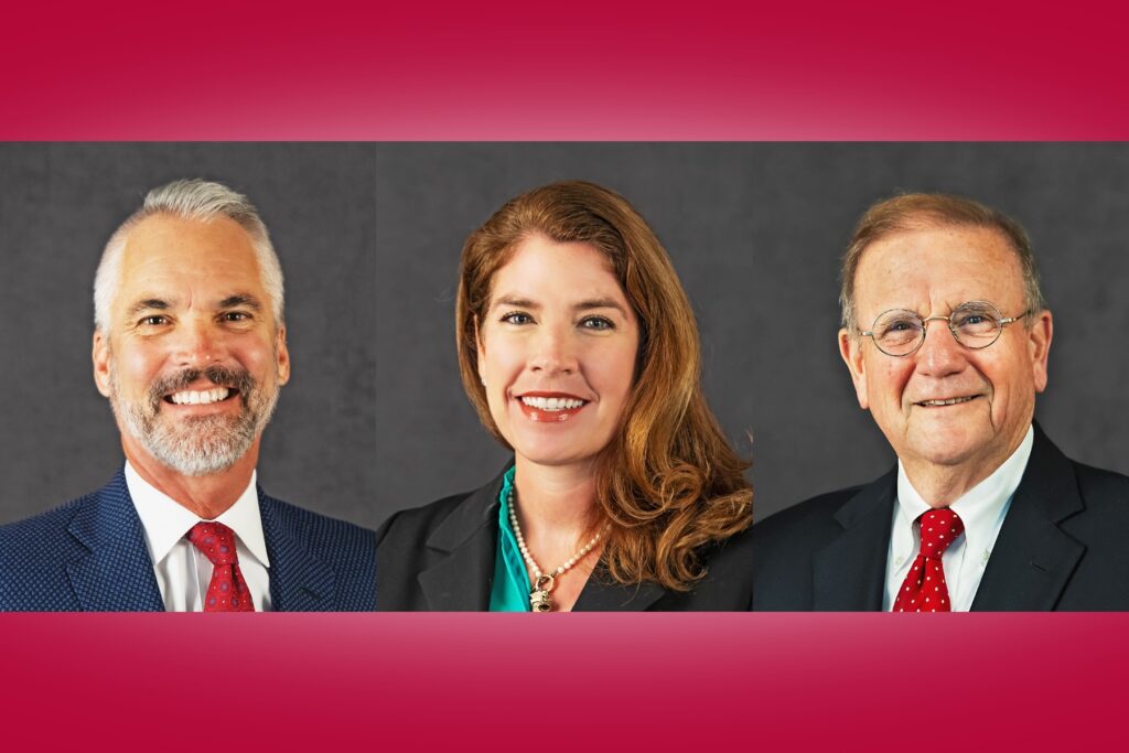 Photos of David Bushman, Meg Flory Riner and Michael Groener