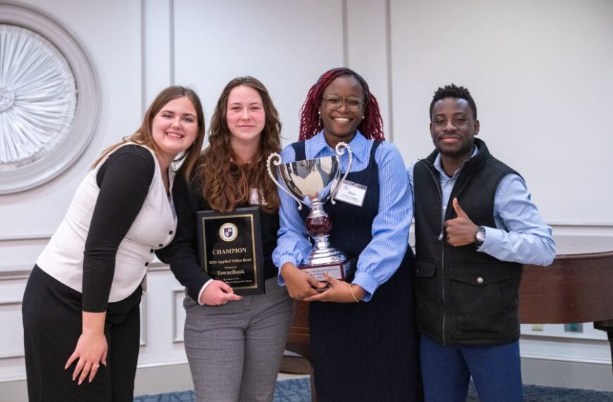 Bridgewater College's winning Ethics Bowl Team