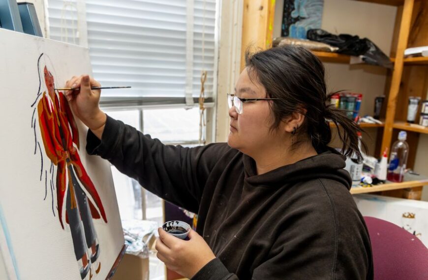 June Holm in her studio